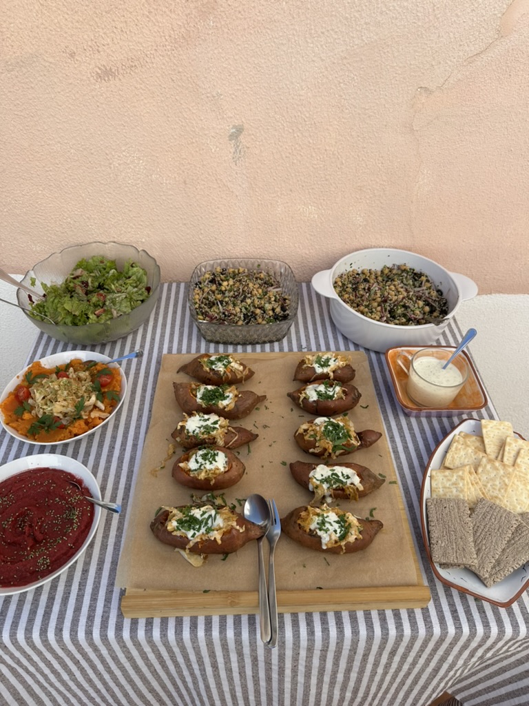 Fresh seasonal buffet meal by Chef Teresa at Art of Connection retreat