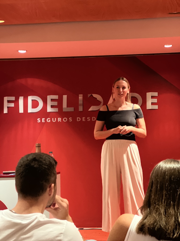 Isabel Maria Jeworski on stage at Fidelidade Lisbon