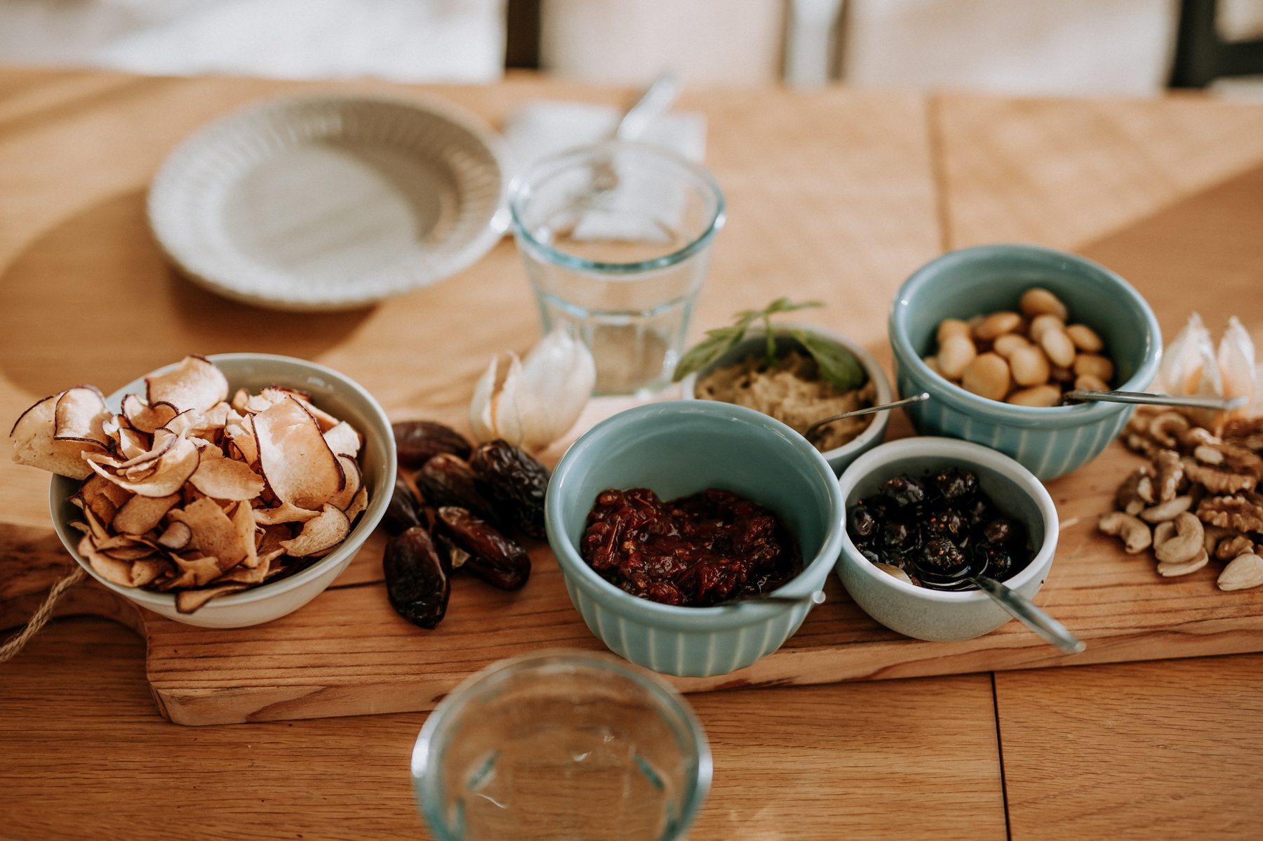 Local, seasonal food spread at Villa Epicurea — Priceless Peace retreat